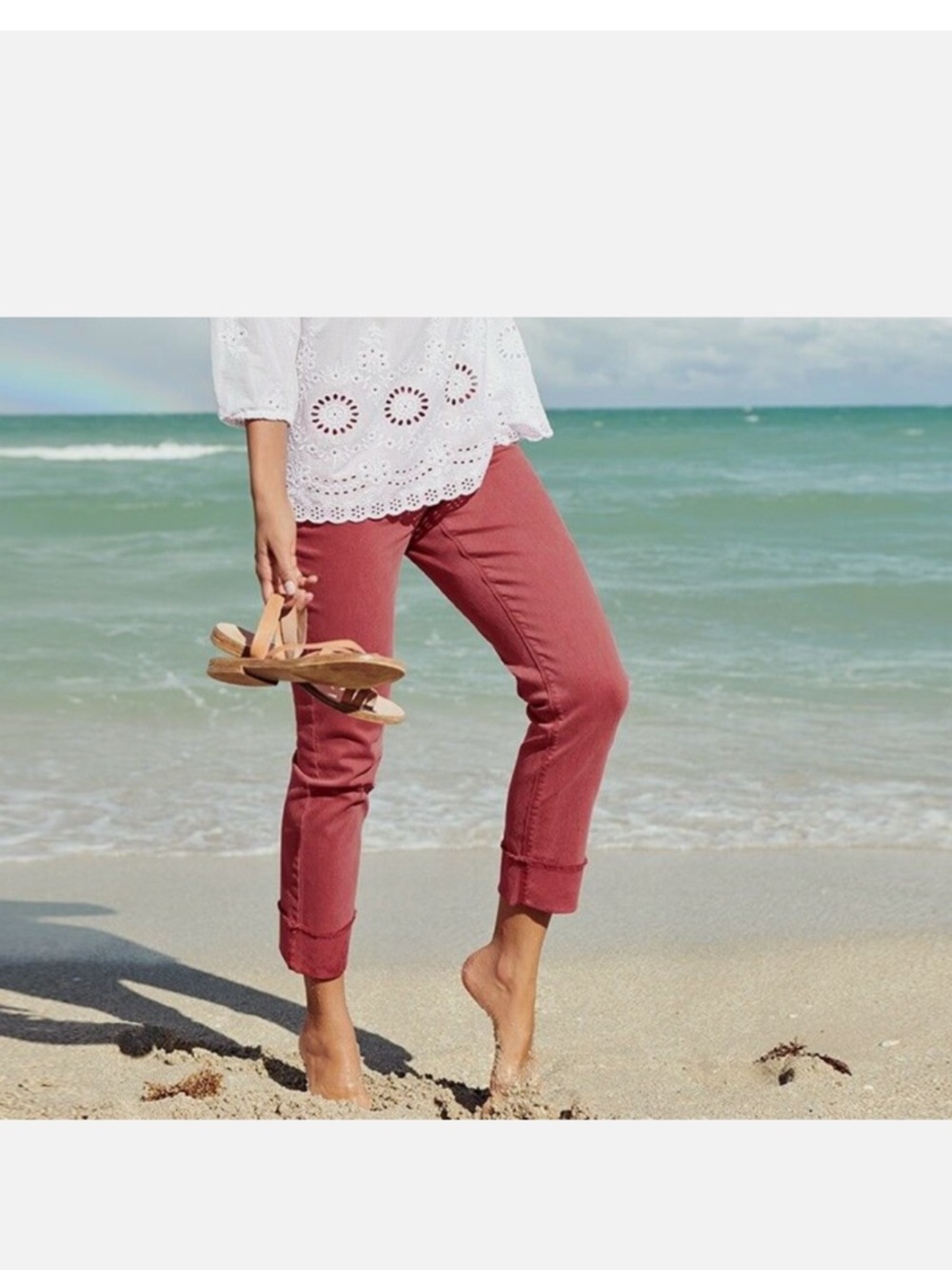 J. Jill Authentic Fit Light Red Clover Slim Ankle Jeans sz 6 - Picture 1 of 8